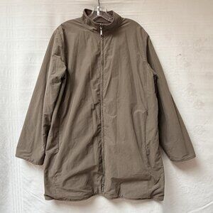 Eileen Fisher Fleece Lined Jacket Coat Womens Medium Brown Nylon Vintage